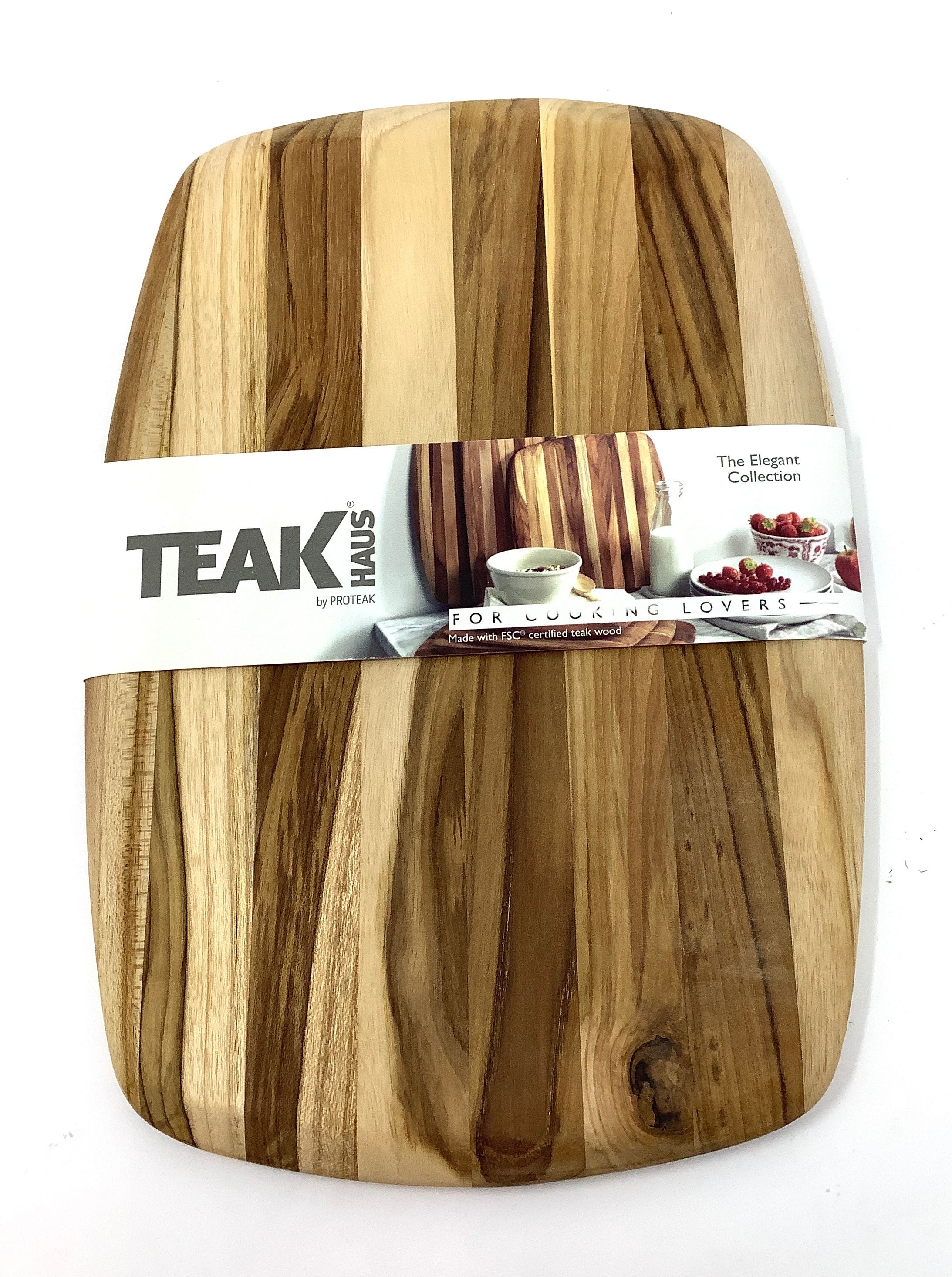 Proteak Elegant Collection Rounded Edge Round Cutting Board